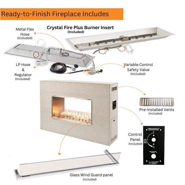 The Outdoor Greatroom Ready-to-Finish See Through Outdoor Fireplace