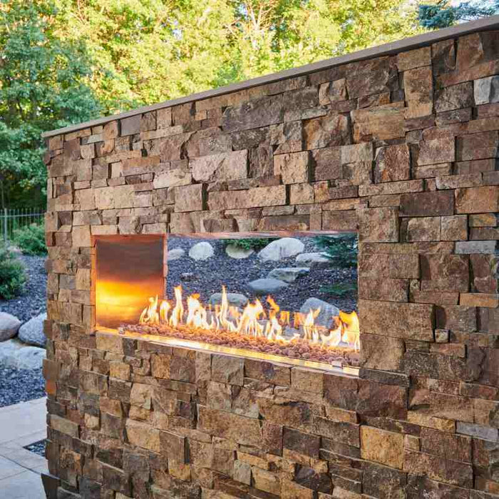 The Outdoor Greatroom Ready-to-Finish See Through Outdoor Fireplace