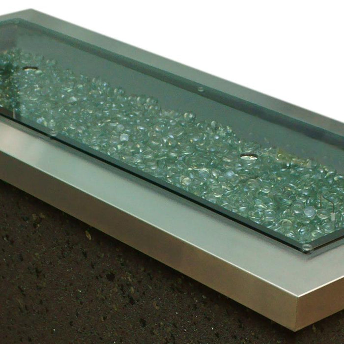 The Outdoor Greatroom Rectangular Glass Burner Cover Fire Pit - Detail View
