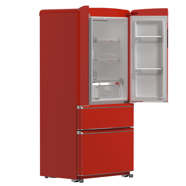 Forno Luigi 18 cu.ft. French Door Refrigerator Red, Handle-Free Design, FFFFD1791-33RED