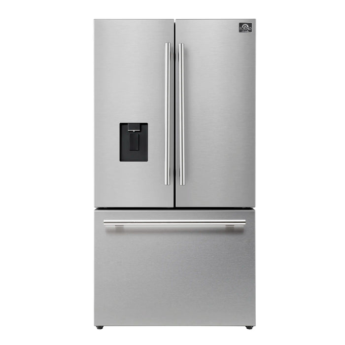 Forno Aosta 36-inch French Door Refrigerator with 22.4 Cu. Ft. External Water Dispenser & Freezer Automatic Ice Maker in Stainless Steel (FFFFD1866-36SB)