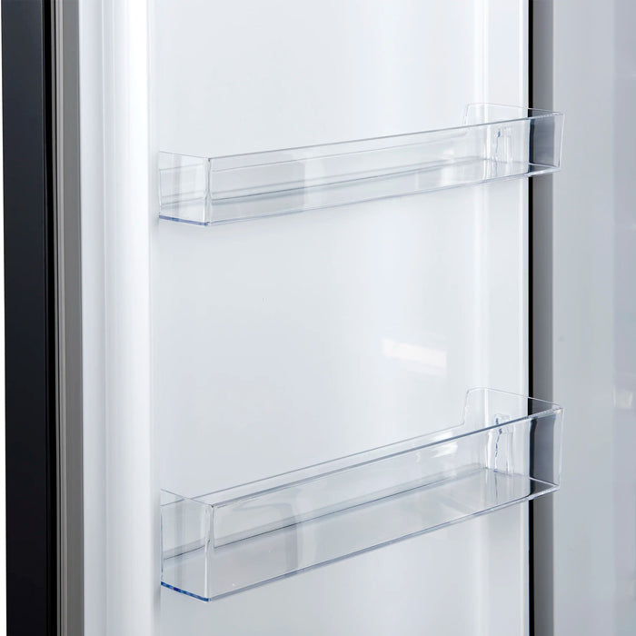 Forno Maderno 28-Inch 13.6 Cu.Ft. Convertible Upright Freezer/Refrigerator in Black with Antique Brass Handle, Left Swing (FFFFD1722-28BLK-LS)