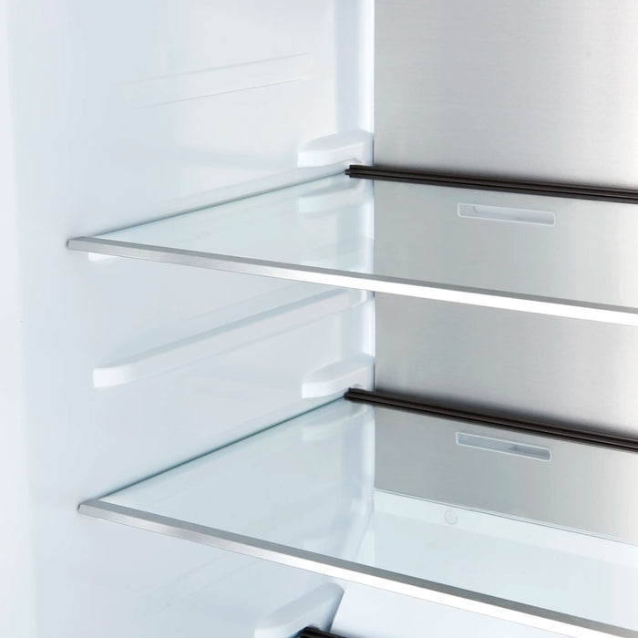 Forno Maderno 28-Inch 13.6 Cu.Ft. Convertible Upright Freezer/Refrigerator in Black with Antique Brass Handle, Left Swing (FFFFD1722-28BLK-LS)