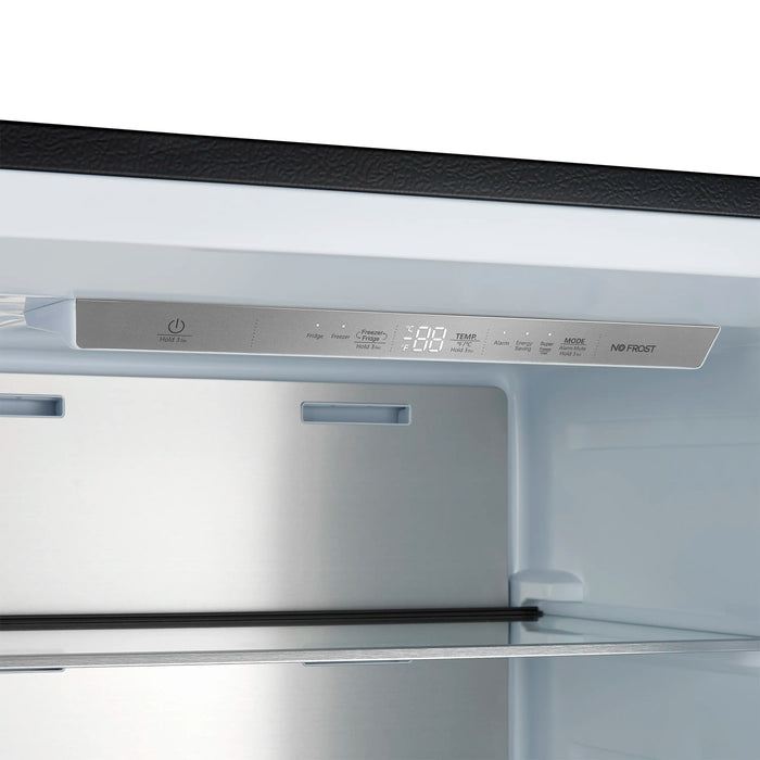 Forno Maderno 28-Inch 13.6 Cu.Ft. Convertible Upright Freezer/Refrigerator in Black with Antique Brass Handle, Right Swing (FFFFD1722-28BLK-RS)