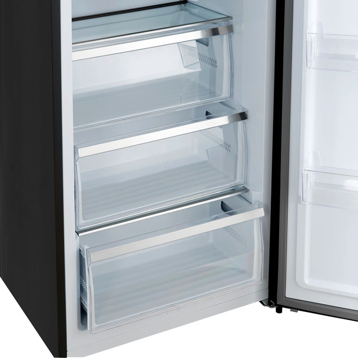 Forno Maderno 28-Inch 13.6 Cu.Ft. Convertible Upright Freezer/Refrigerator in Black with Antique Brass Handle, Right Swing (FFFFD1722-28BLK-RS)