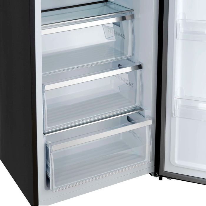 Forno Maderno 60-Inch 27.2 Cu. Ft. Built-In Convertible Refrigerator and Freezer in Black with Modern Grille Trim and Antique Brass Handles ( FFFFD1722-60SG-BLK)