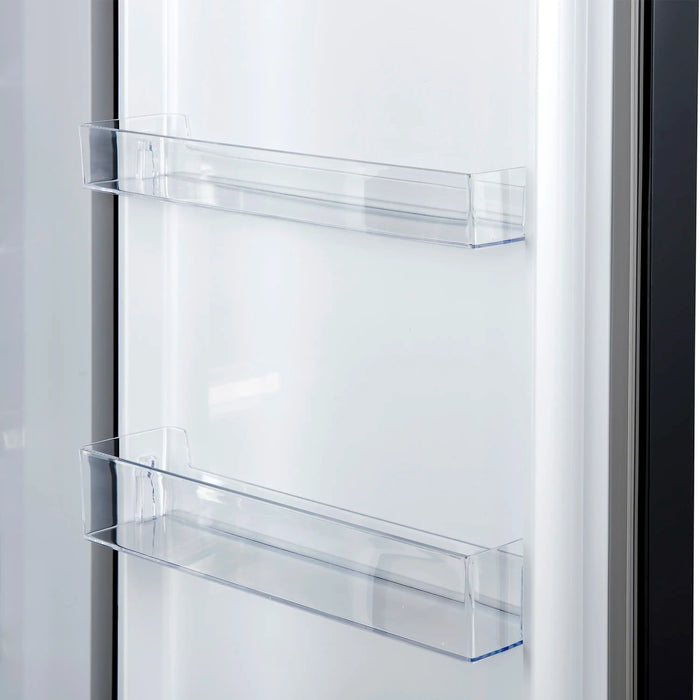 Forno Maderno 28-Inch 13.6 Cu.Ft. Convertible Upright Freezer/Refrigerator in Black with Antique Brass Handle, Right Swing (FFFFD1722-28BLK-RS)