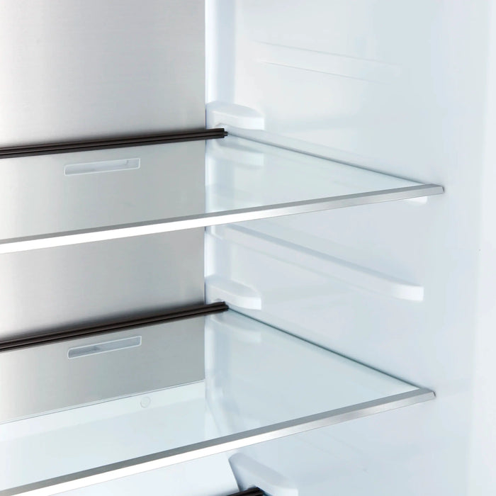 Forno Maderno 28-Inch 13.6 Cu.Ft. Convertible Upright Freezer/Refrigerator in Black with Antique Brass Handle, Right Swing (FFFFD1722-28BLK-RS)