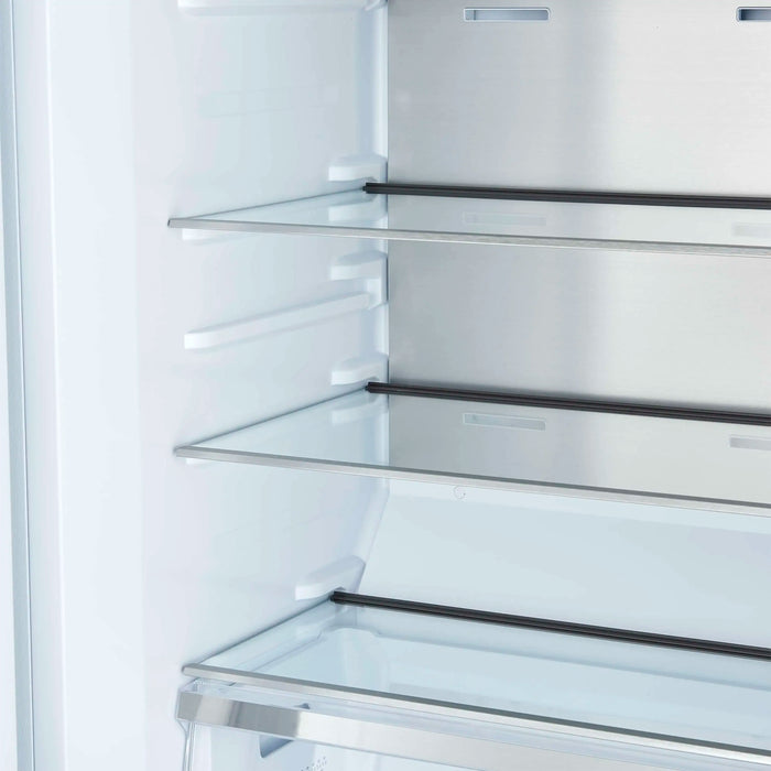 Forno Maderno 60-Inch 27.2 Cu. Ft. Built-In Convertible Refrigerator and Freezer in White with Modern Grille Trim and Antique Brass Handles (FFFFD1722-60SG-WHT)