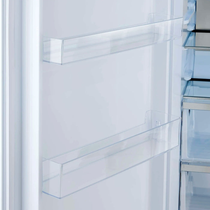 Forno Maderno 60-Inch 27.2 Cu. Ft. Built-In Convertible Refrigerator and Freezer in White with Modern Grille Trim and Antique Brass Handles (FFFFD1722-60SG-WHT)