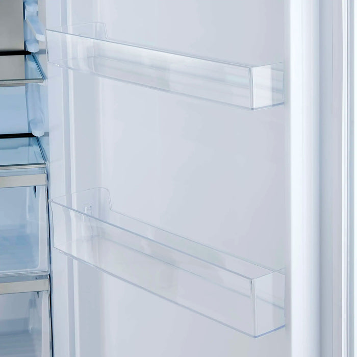 Forno Maderno 60-Inch 27.2 Cu. Ft. Built-In Convertible Refrigerator and Freezer in White with Modern Grille Trim and Antique Brass Handles (FFFFD1722-60SG-WHT)