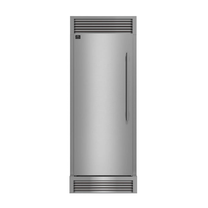 Forno Maderno 28-Inch Built-In 13.6 Cu.Ft. Convertible Refrigerator in Stainless Steel, Left Swing with Decorative Grille (FFFFD1722-32LSG)