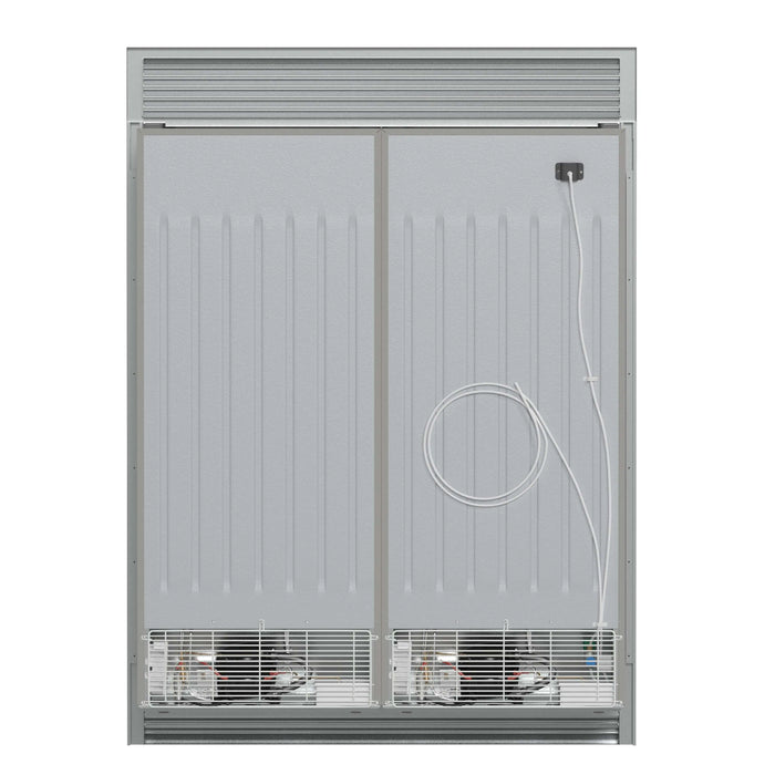 Forno Fortezza 60-Inch Built-In Convertible Refrigerator and Freezer in Stainless Steel with Grille Trim and Ice Maker (FFFFD1738-60SG)