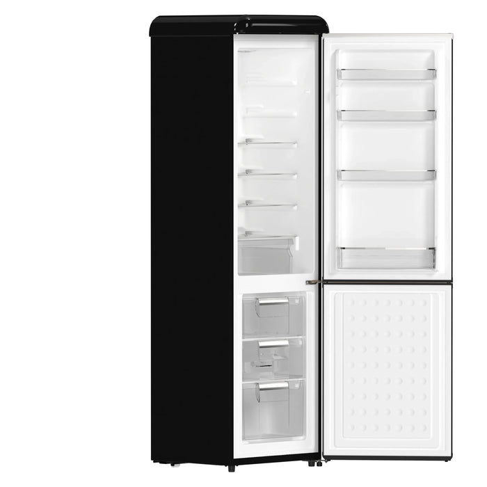 Forno Storico 22-Inch 9 Cu.Ft. Retro Bottom Freezer Refrigerator in Black with Copper-Tone Handle (FFFFD1745-22BLK)