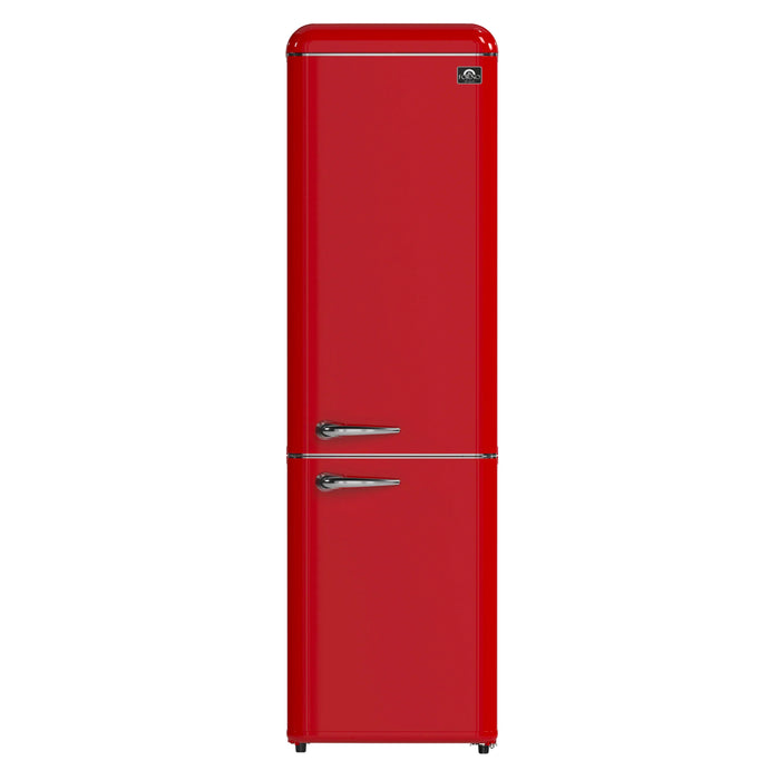Forno Storico 22-Inch 9 Cu.Ft. Retro Bottom Freezer Refrigerator in Red with Copper-Tone Handle (FFFFD1745-22RED)