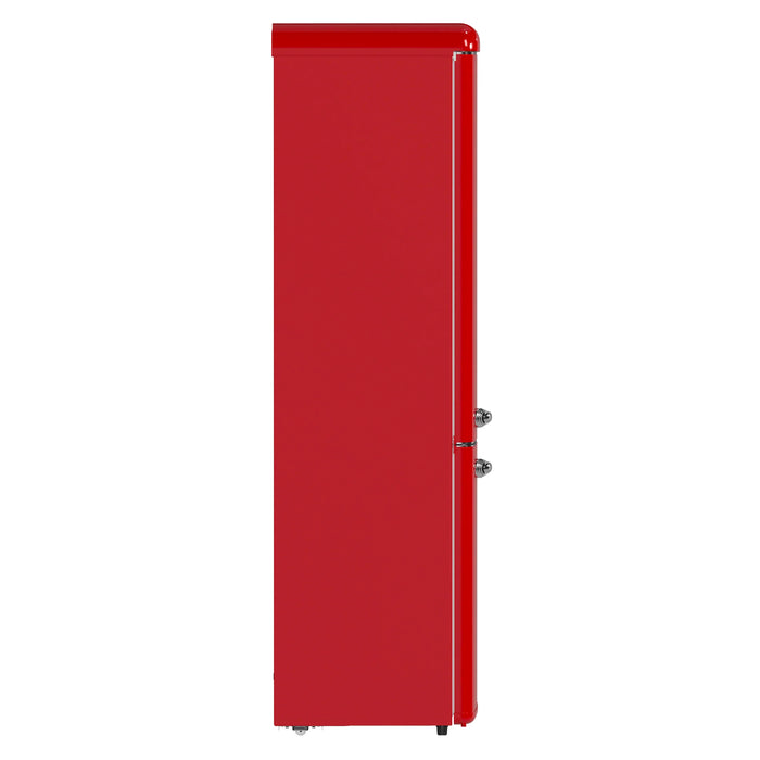 Forno Storico 22-Inch 9 Cu.Ft. Retro Bottom Freezer Refrigerator in Red with Copper-Tone Handle (FFFFD1745-22RED)