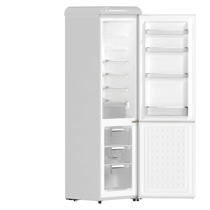 Forno Storico 22-Inch 9 Cu.Ft. Retro Bottom Freezer Refrigerator in White with Copper-Tone Handle (FFFFD1745-22WHT)