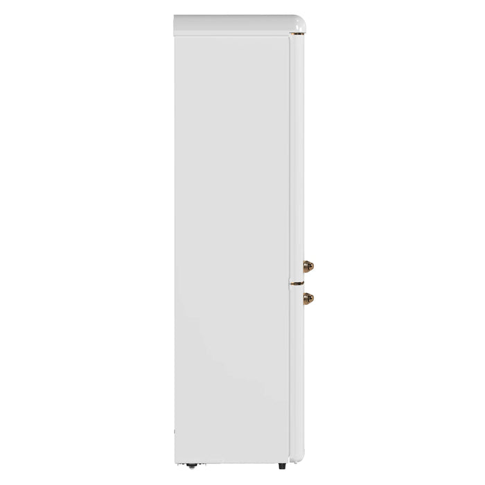 Forno Storico 22-Inch 9 Cu.Ft. Retro Bottom Freezer Refrigerator in White with Copper-Tone Handle (FFFFD1745-22WHT)