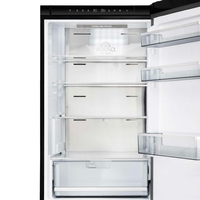 Forno Custodia 24-inch refrigerator in black handle and finish close-up