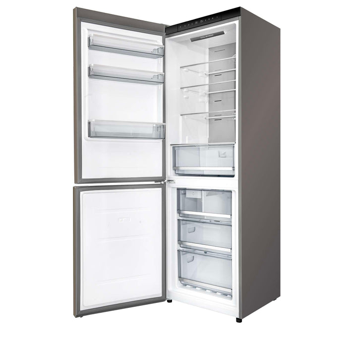 Forno Custodia 24-inch refrigerator in stainless steel right angled view with the door open