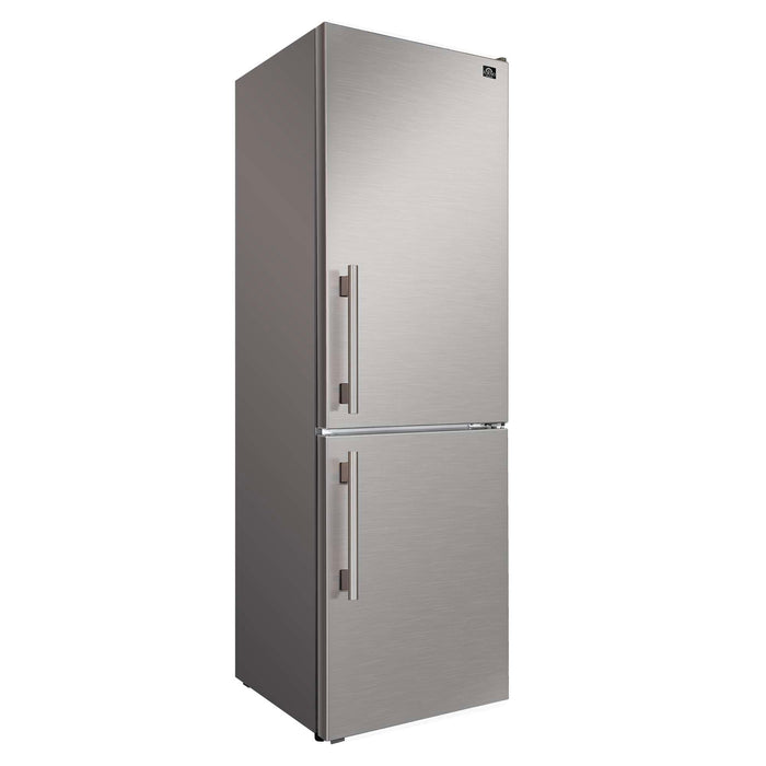 Forno Custodia 24-inch refrigerator in stainless steel left angled view