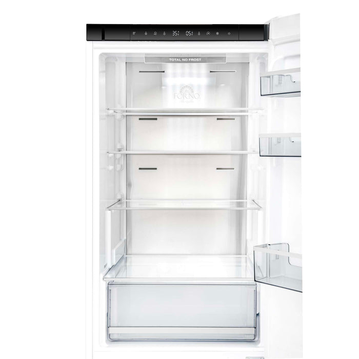 Forno Custodia 24-inch refrigerator in white handle and finish close-up