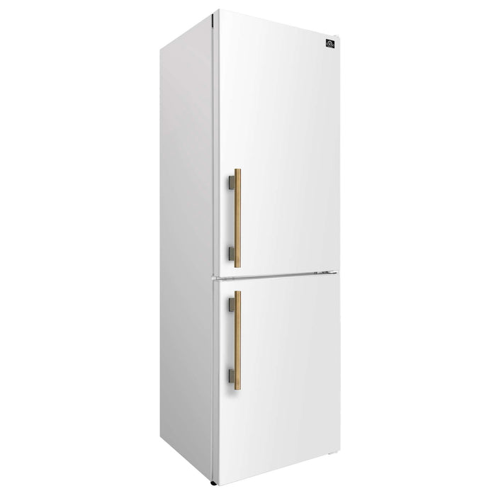 Forno Custodia 24-inch refrigerator in white left angled view