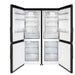 Forno Custodia 48-inch refrigerator in black front view with the door open