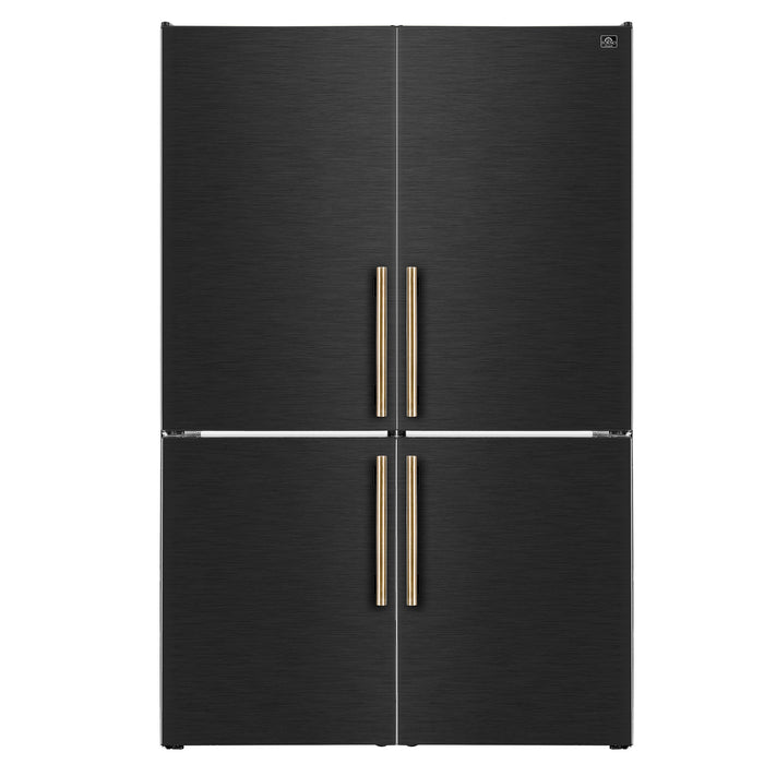 Forno Custodia 48-inch refrigerator in black front view