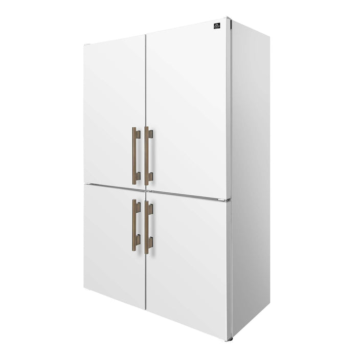 Forno Custodia 48-inch refrigerator in white right angled view