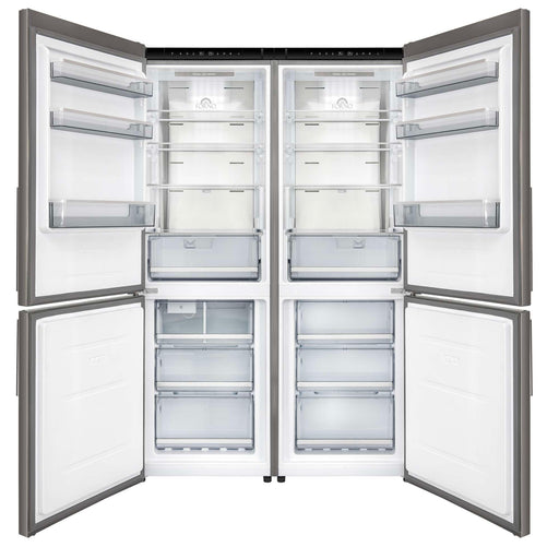 Forno Custodia 48-inch refrigerator in stainless steel front view with the door open