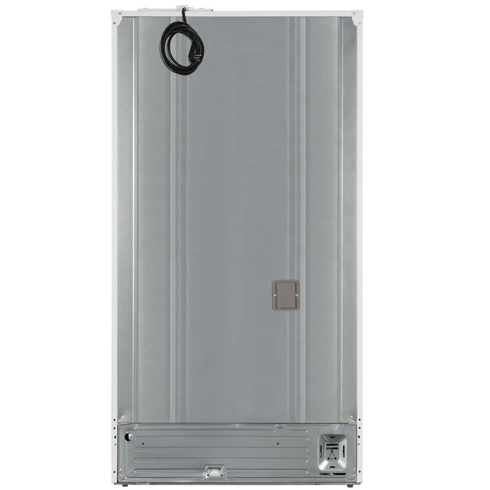 Forno Rivello 36-Inch French Door 27.4 Cu. Ft. Refrigerator with Internal Water Dispenser in White with Antique Brass Handles (FFFFD1783-36WHT)