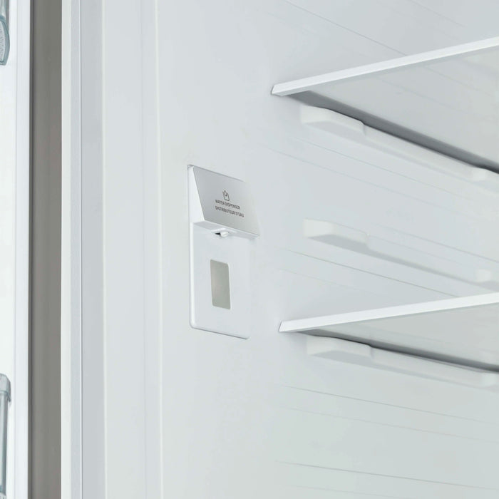 Forno Rivello 36-Inch French Door 27.4 Cu. Ft. Refrigerator with Internal Water Dispenser in White with Antique Brass Handles (FFFFD1783-36WHT)