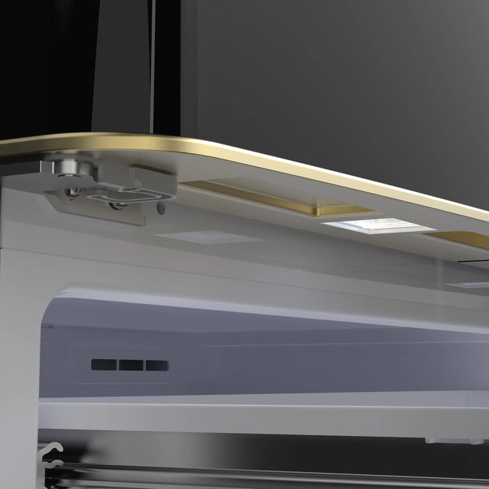 Forno Luigi 33-Inch 18 cu.ft. French Door Refrigerator in Black with Antique Brass Handles (FFFFD1791-33BLK)