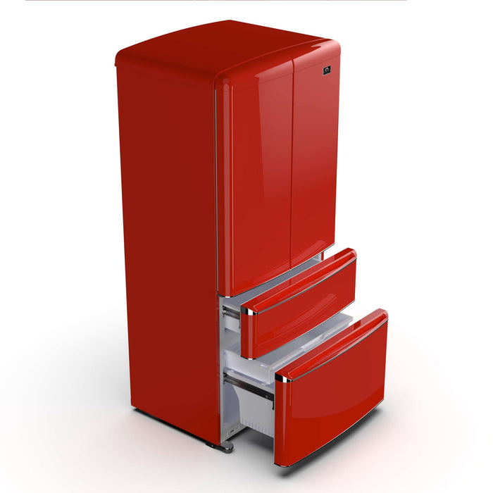 Forno Luigi 18 cu.ft. French Door Refrigerator Red, Handle-Free Design, FFFFD1791-33RED