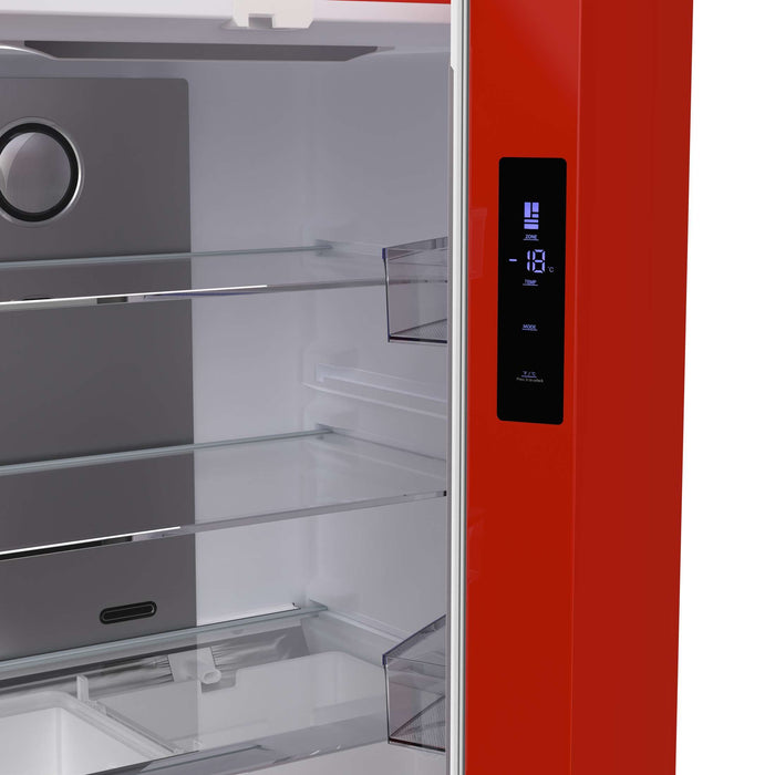 Forno Luigi 18 cu.ft. French Door Refrigerator Red, Handle-Free Design, FFFFD1791-33RED