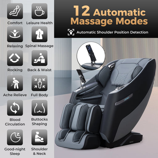 Ornate Furniture Relaxation 29-Full Body Massage Chair – Gray