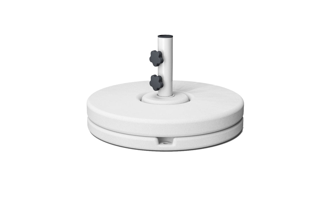 Ledge Lounger Resin Coated Concrete Umbrella Base-80lbs — White