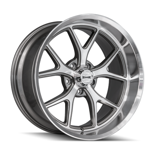 Ridler 661 Gloss Grey with Diamond Cut Face and Lip Wheel 1