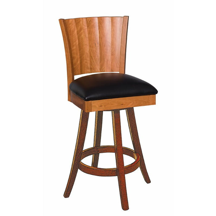 Barkman Furniture Rippleback Swivel Base Bar Stool Living Room Furniture
