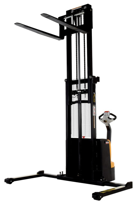 Vestil S-101-AA-DM steel adjustable double mast stacker - view 2