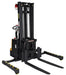 Vestil S-118-AA-FR Steel Adjustable Extendable Fork Stacker 118 in. Raised Height 1,500 lb. Capacity Black / Yellow