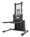 Vestil S-62-AA-SCL Steel Adjustable Powered Lift Stacker With Scale 62 in. Raised Height 2,000 lb. Capacity Black / Yellow