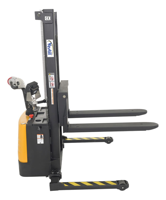 Vestil S-62-AA-SCL steel adjustable powered lift stacker with scale - view 4