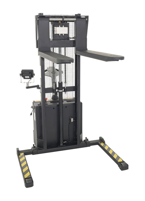 Vestil S-62-AA-SCL steel adjustable powered lift stacker with scale - view 5