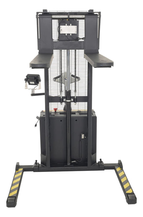 Vestil S-62-AA-SCL steel adjustable powered lift stacker with scale - view 6
