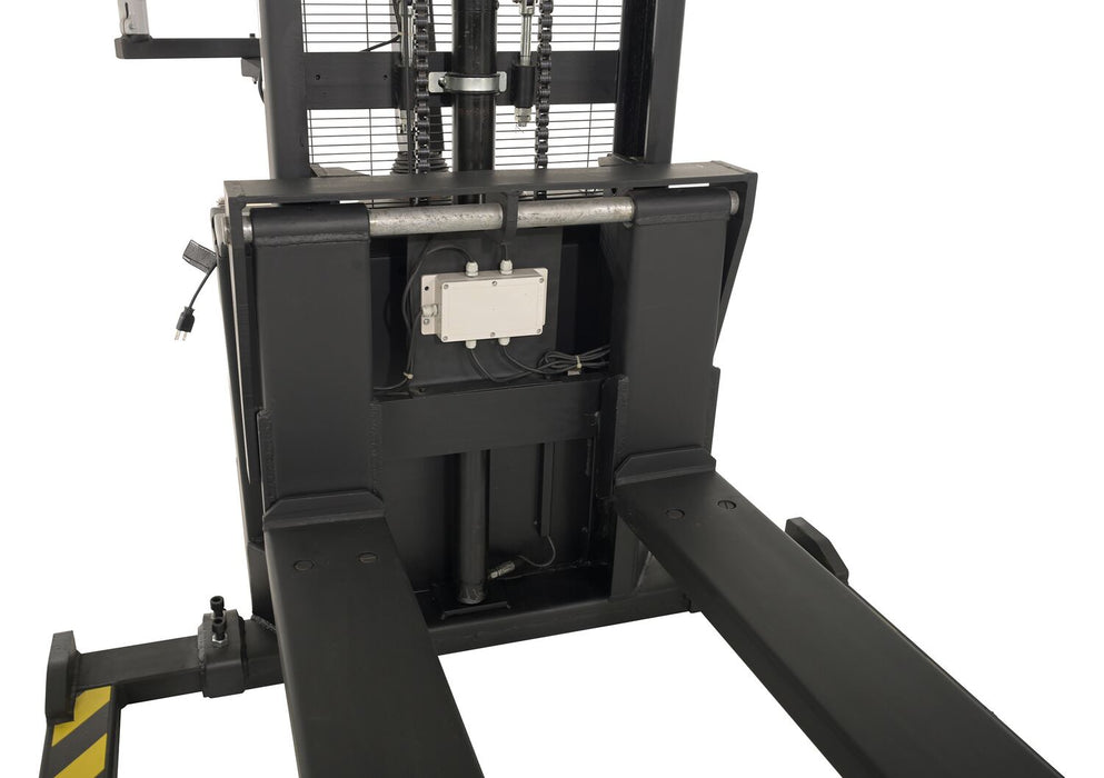 Vestil S-62-AA-SCL steel adjustable powered lift stacker with scale - view 9
