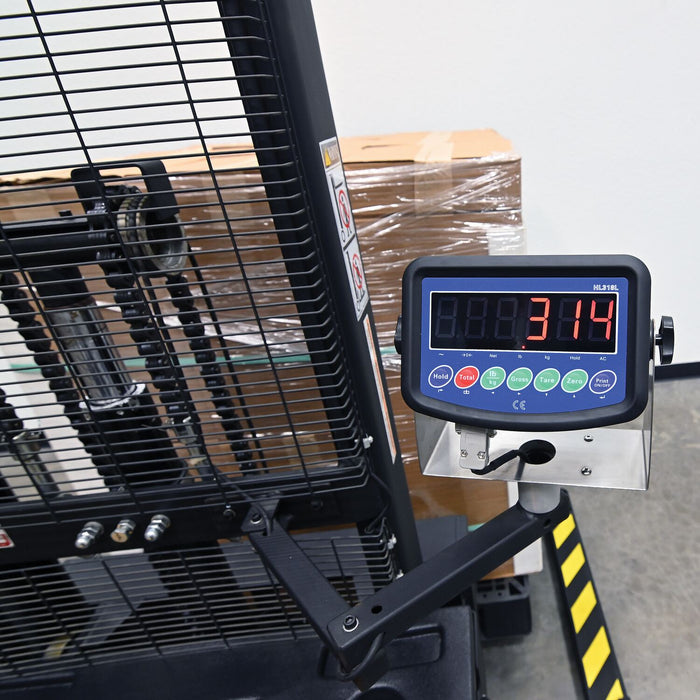 Vestil S-62-AA-SCL steel adjustable powered lift stacker with scale - view 13