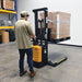 Vestil S-62-AA-SCL steel adjustable powered lift stacker with scale - view 14