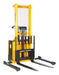 Vestil S-62-AA Steel Adjustable Powered Lift Stacker 62 in. Raised Height 2,000 lb. Capacity Black / Yellow